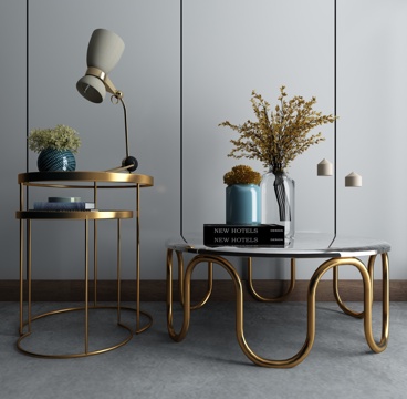  现代茶几组合3d模型 