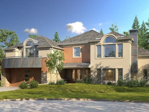  欧式别墅外观3D模型全模场景3d模型 