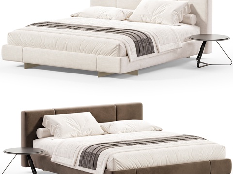  现代Yves双人床3d模型 