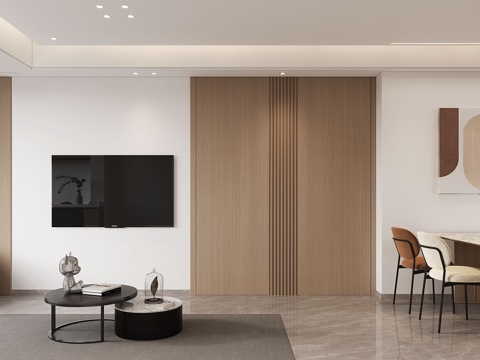  现代客餐厅3d模型 