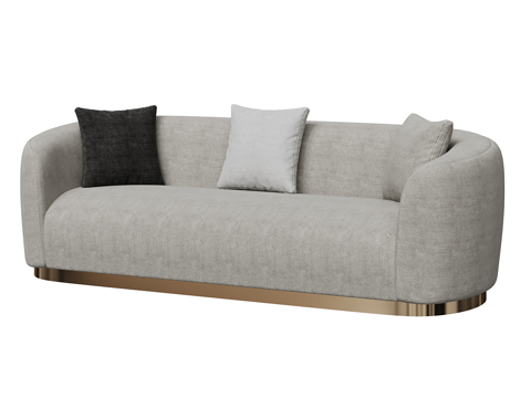  现代简约双人沙发 双人沙发 简约沙发 客厅沙发 抱枕3d模型 