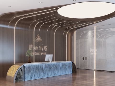  酒店前台3d模型 