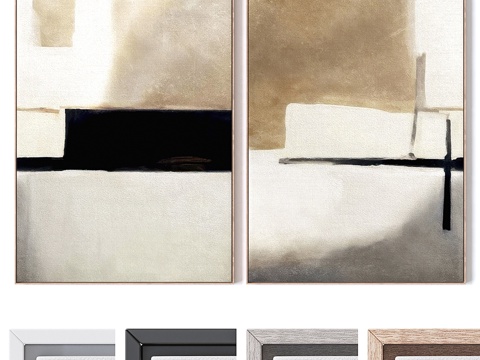  现代装饰画3d模型 