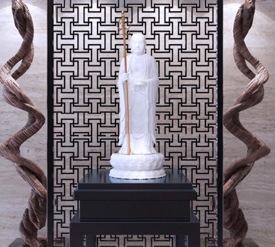  中式唐三藏佛像雕塑3d模型 