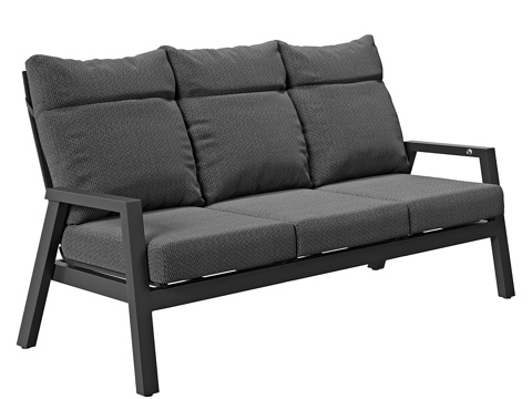  现代简约双人沙发 双人沙发 简约沙发 客厅沙发  抱枕3d模型 