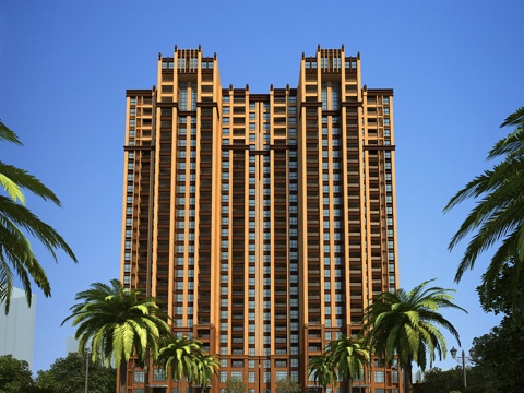  简欧高层住宅全模场景3d模型 