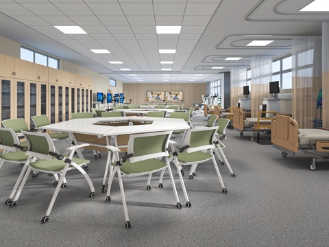  现代康复技能实训室3d模型 