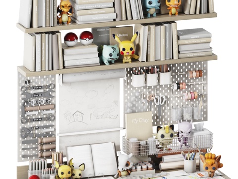  现代书籍摆件3d模型 