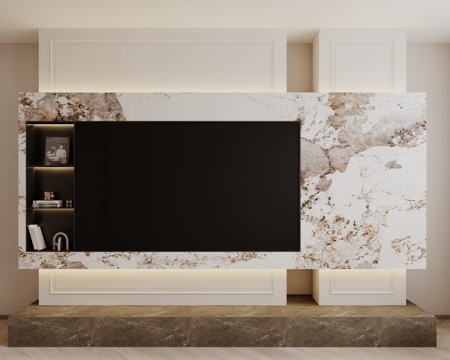  现代电视背景造型墙3d模型 