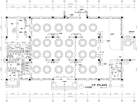 288人宴会厅平面图cad施工图