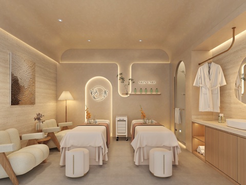 美容院包间  美容院SPA  美容院双人间   美容院设计su模型