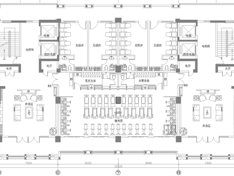 健身会所 最新平面施工图cad施工图