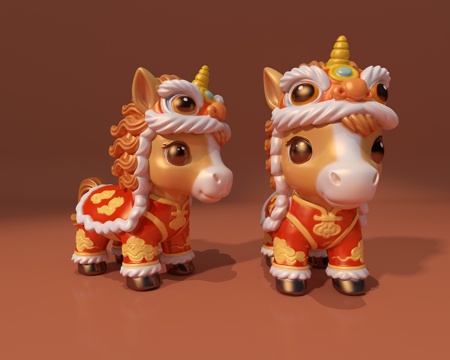  小马摆件3d模型 