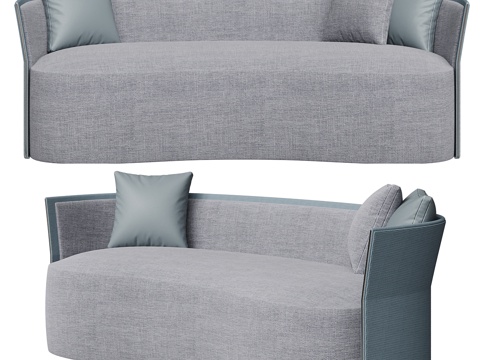  三人沙发3d模型 