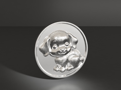  小狗胸针3d模型 