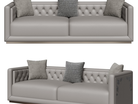  三人沙发3d模型 