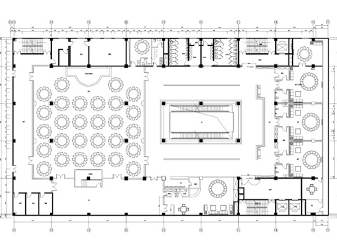 336人宴会厅平面图cad施工图