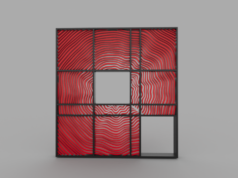  现代风格屏风隔断3d模型 