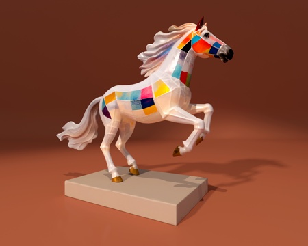  马雕塑3d模型 