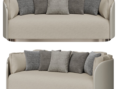  三人沙发3d模型 