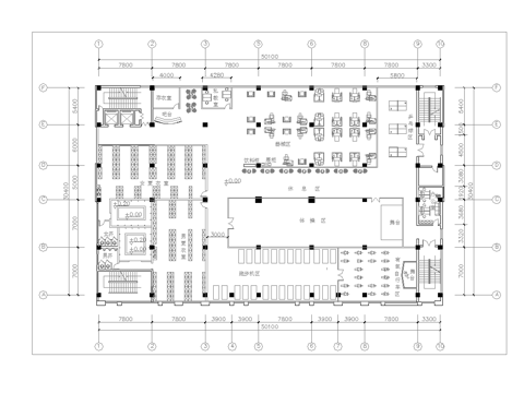 健身房 最新平面施工图cad施工图