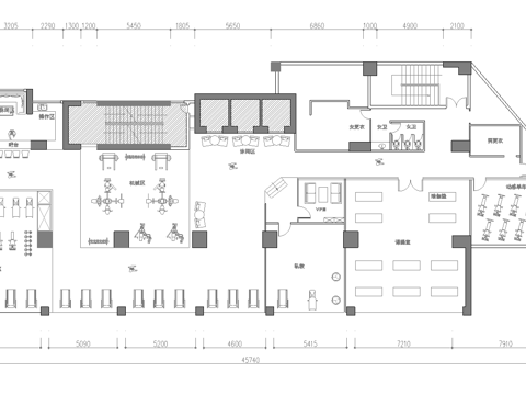 健身房 最新平面施工图合集cad施工图