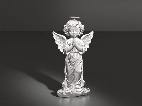  天使胸针3d模型 