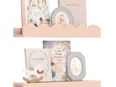  现代儿童扇形装饰架3d模型 