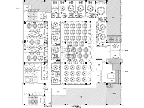 酒店酒楼宴会厅餐厅平面图cad施工图