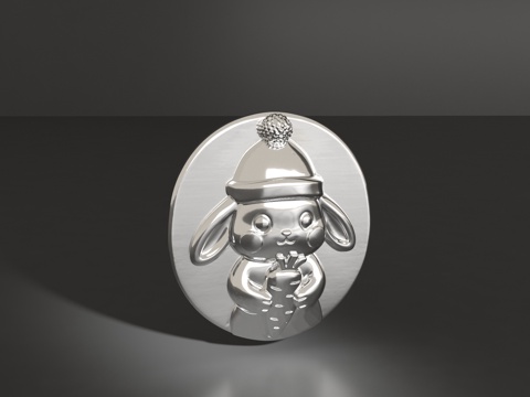  兔子胸针3d模型 