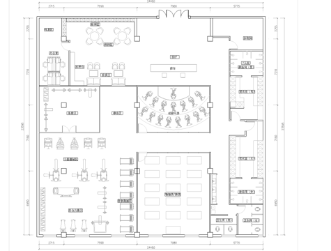 健身房 最新平面施工图合集cad施工图