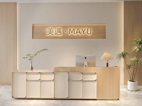 简约前台 办公前台 酒店前台 民宿前台 美容院前台su模型