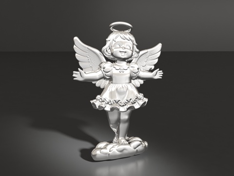  天使胸针3d模型 