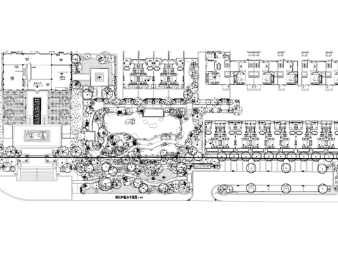 示范区景观植物种植绿化配置总平面图 展示区样板区cad施工图