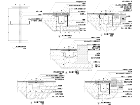 排水沟节点盖板篦子CAD施工图cad施工图