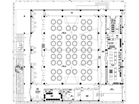 500人宴会厅多功能厅平面图cad施工图