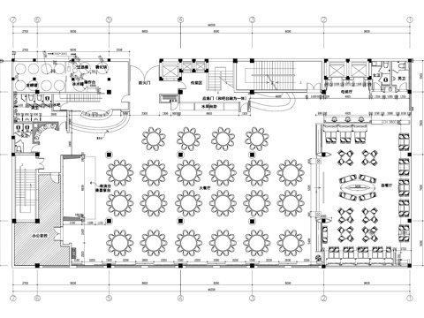 西餐厅宴会厅平面图cad施工图