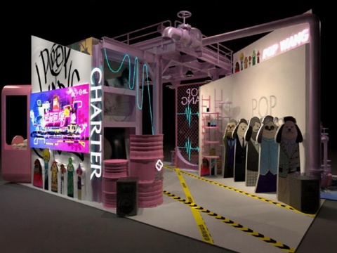 未来感3D模型设计 街头艺术沉浸式展览装置 赛博朋克数字艺术空间免费3d模型