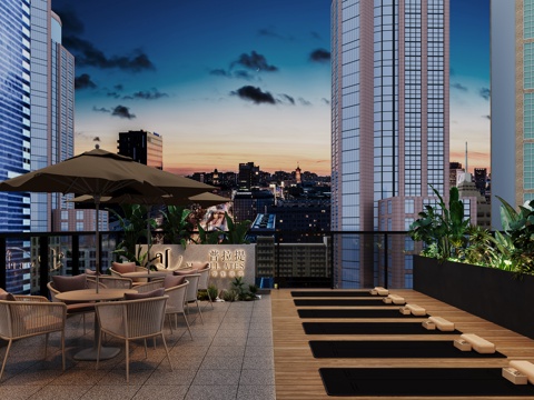  阳台花园瑜伽3d模型 