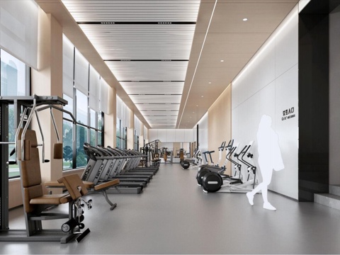 健身房 最新全套施工图 效果图合集cad施工图