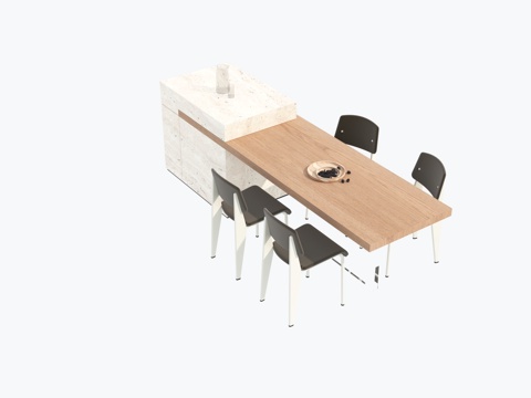  现代餐桌椅3d模型 