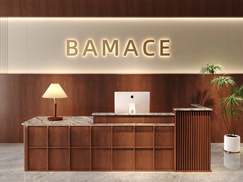 民宿前台 酒店前台 美容院前台 餐厅前台  办公室前台su模型