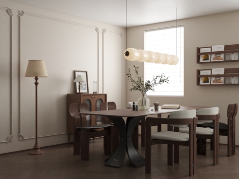  法式中古风餐厅3d模型 