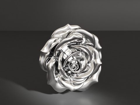  玫瑰花一朵胸针3d模型 