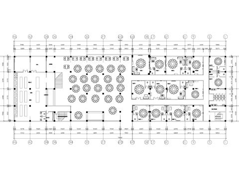 宴会厅包厢包间平面图cad施工图