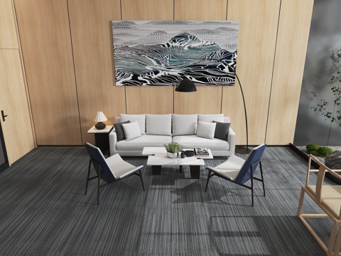  现代沙发 意式沙发 现代客厅 客餐厅 办公室 休闲沙发3d模型 