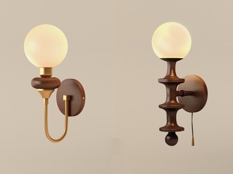  美式复古壁灯3D模型3d模型 