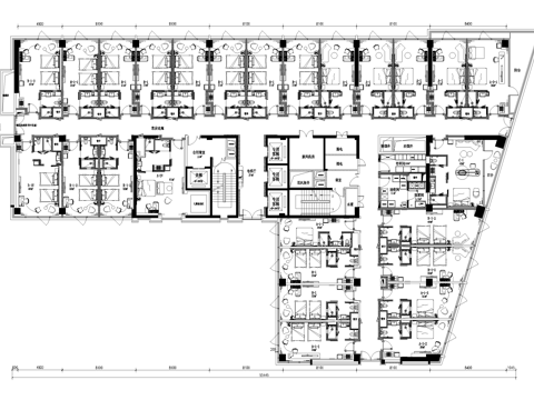酒店客房 平面图 标准间 大床房cad施工图