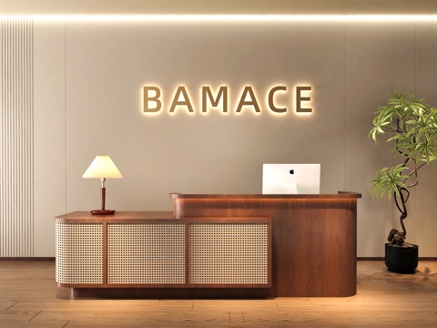 民宿前台 酒店前台 美容院前台 餐厅前台 办公室前台su模型