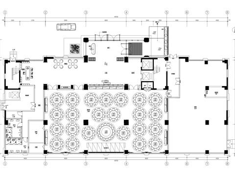 246人酒店首层大堂宴会厅平面图cad施工图